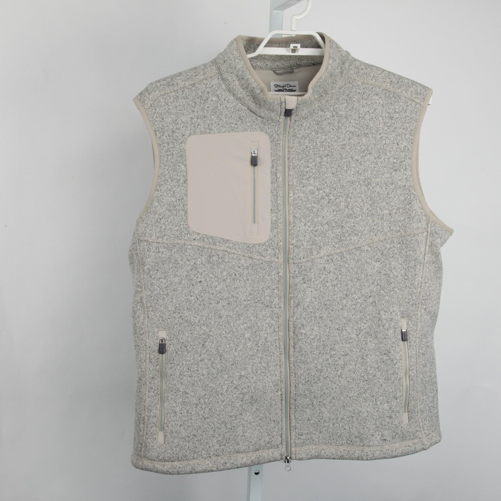 Straight Down Carmel Vest Womens XL Gray Fleece Soft Full Zip Pockets Golf - Picture 2 of 13
